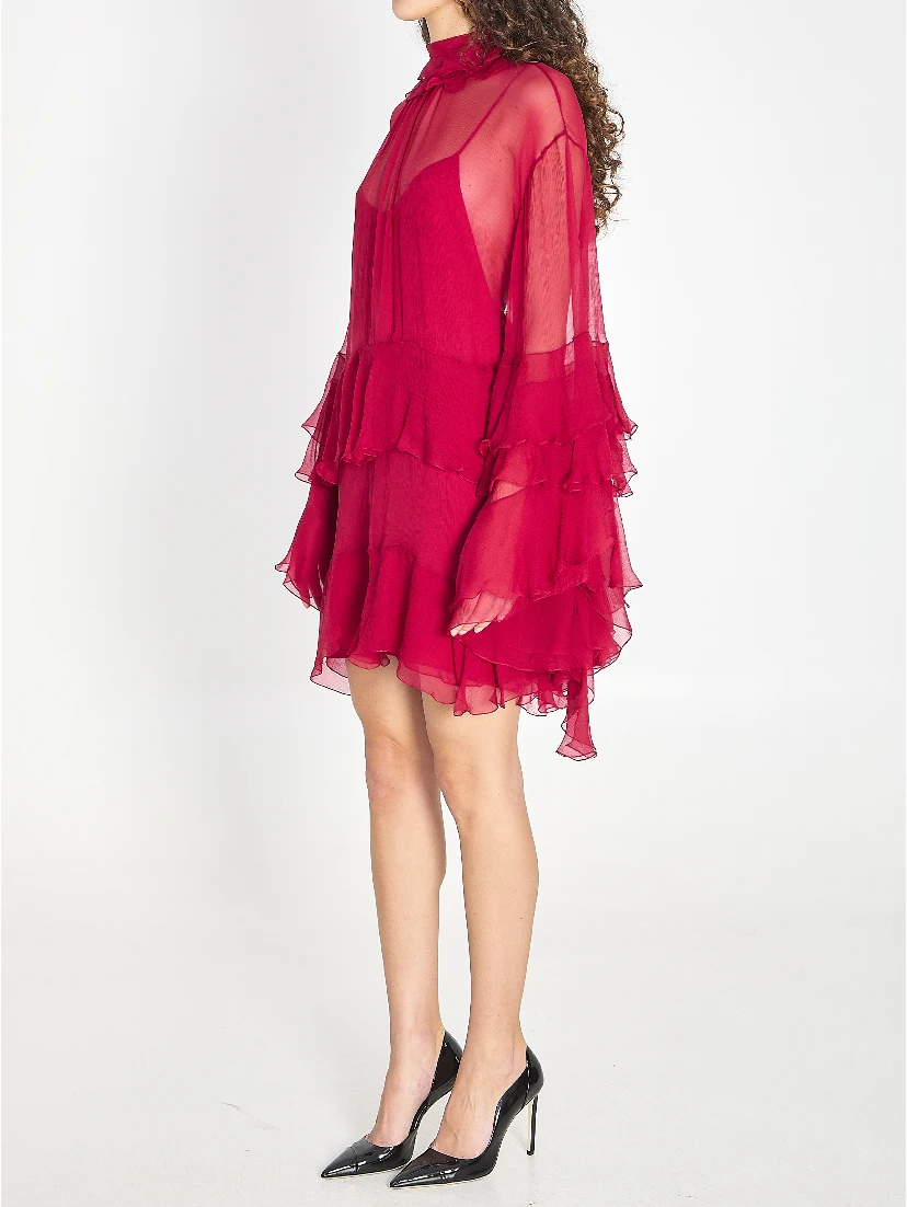 Mini dress with ruffles