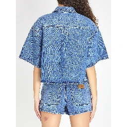 Cropped denim shirt