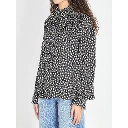 Polka dot blouse with ruffles