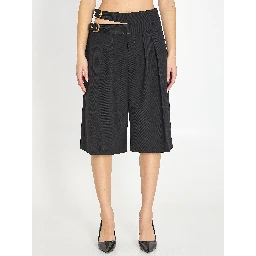 Bermuda shorts with double belt