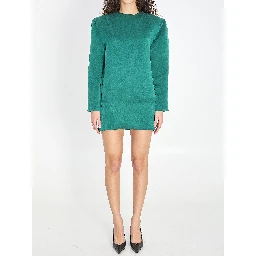 Boxy dress in stonewashed satin silk