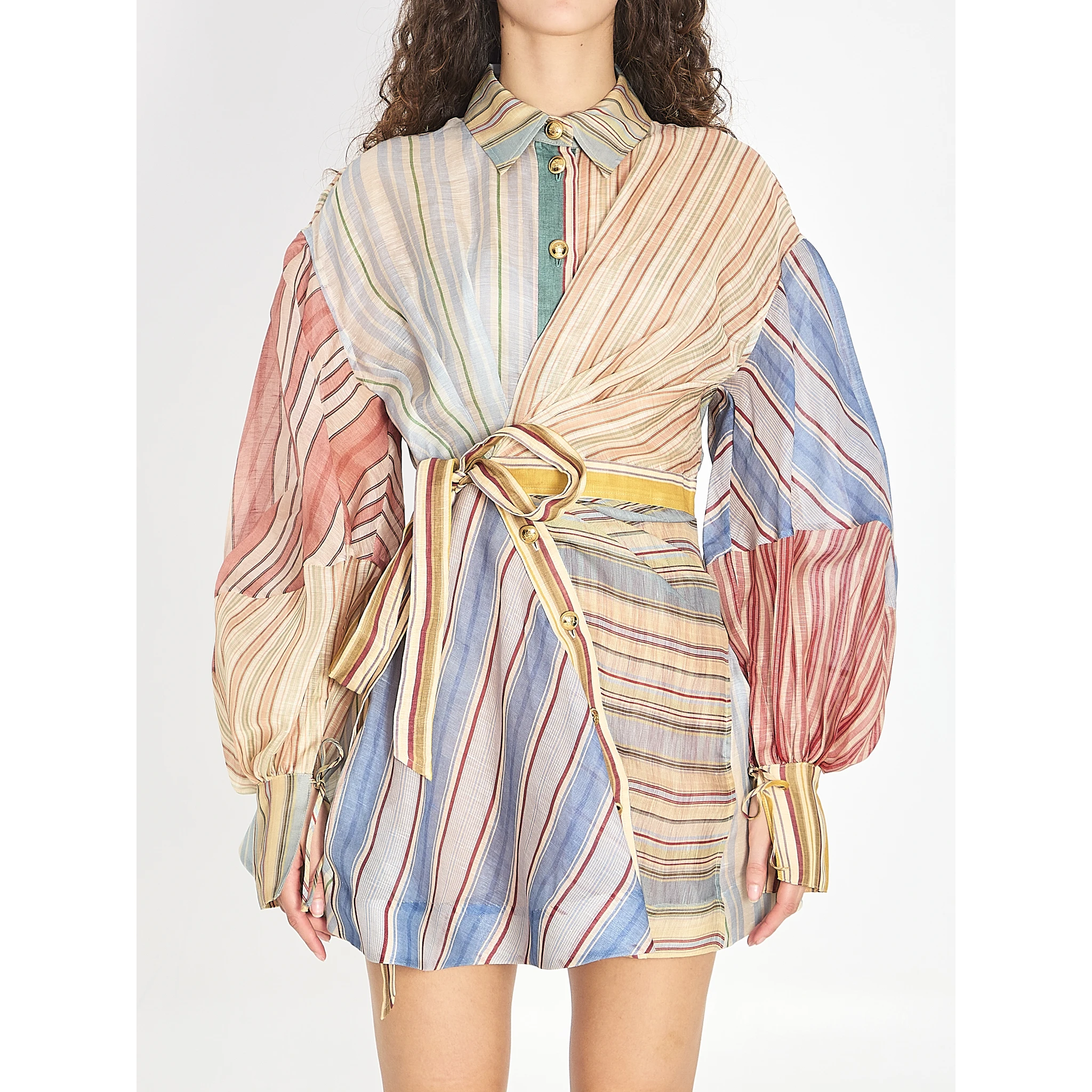 Rebellion striped mini dress