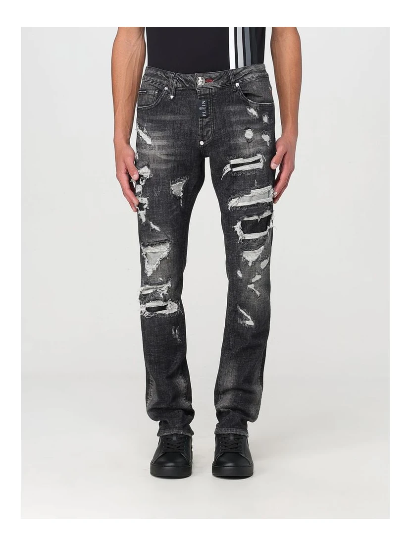 Gray Denim Slim Fit Jeans