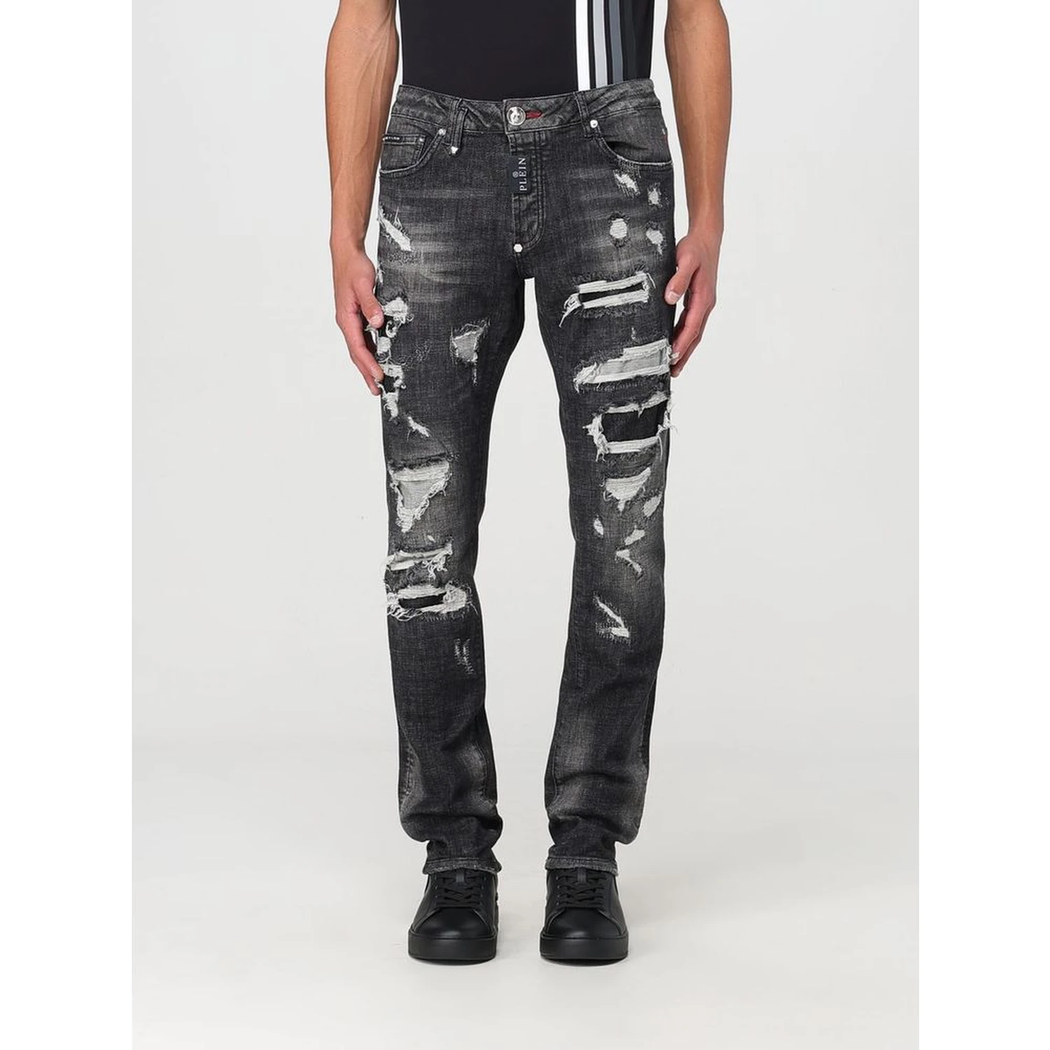 Gray Denim Slim Fit Jeans