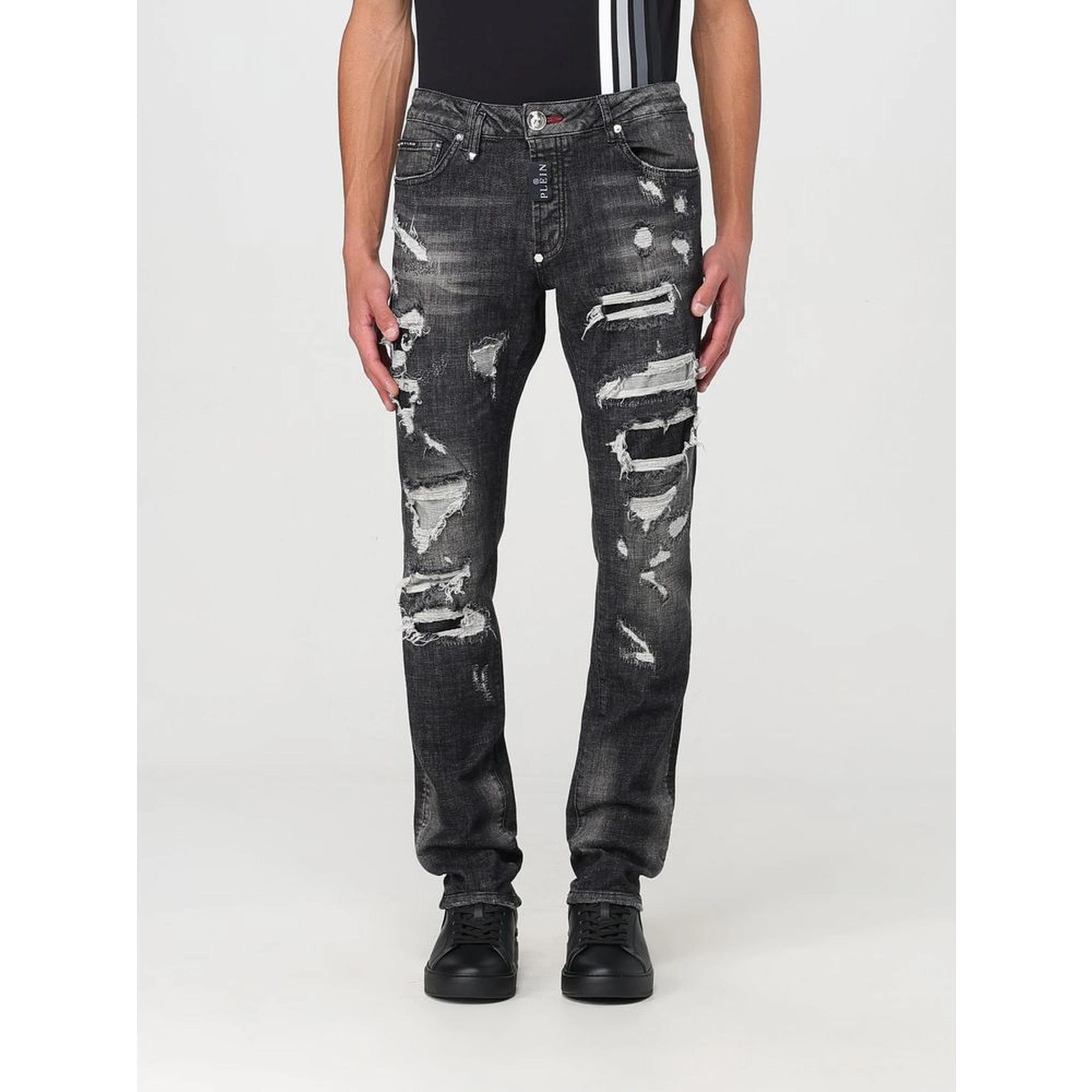 Gray Denim Slim Fit Jeans