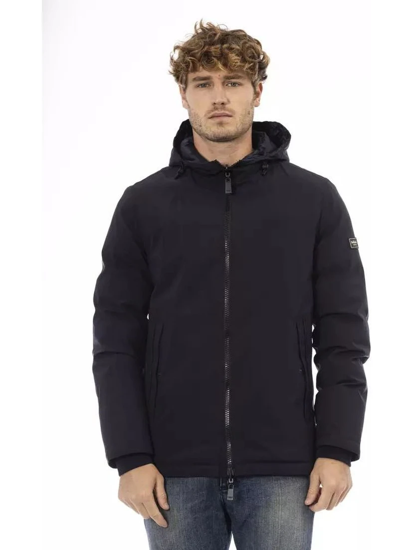 Blue Polyester Shell Jacket