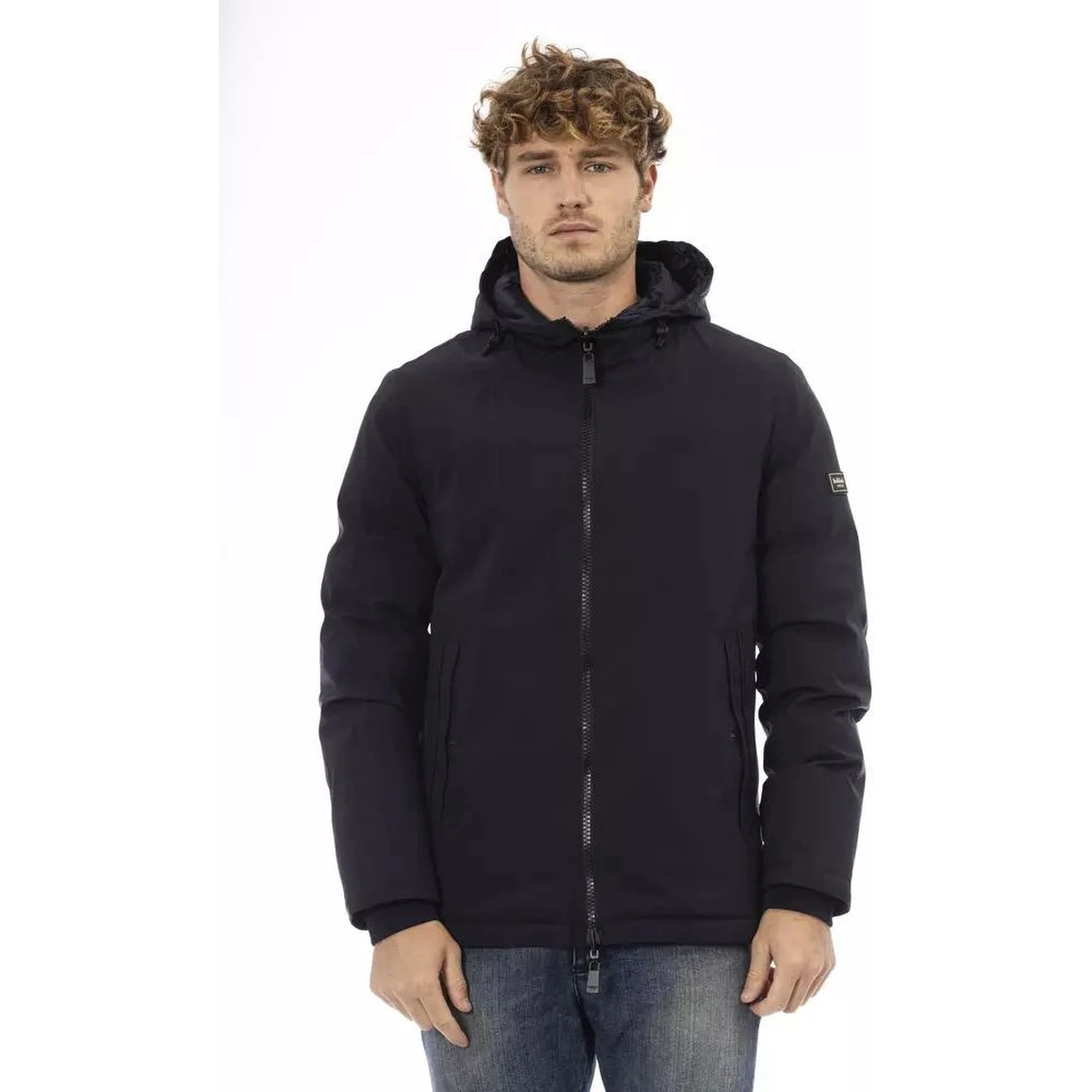 Blue Polyester Shell Jacket