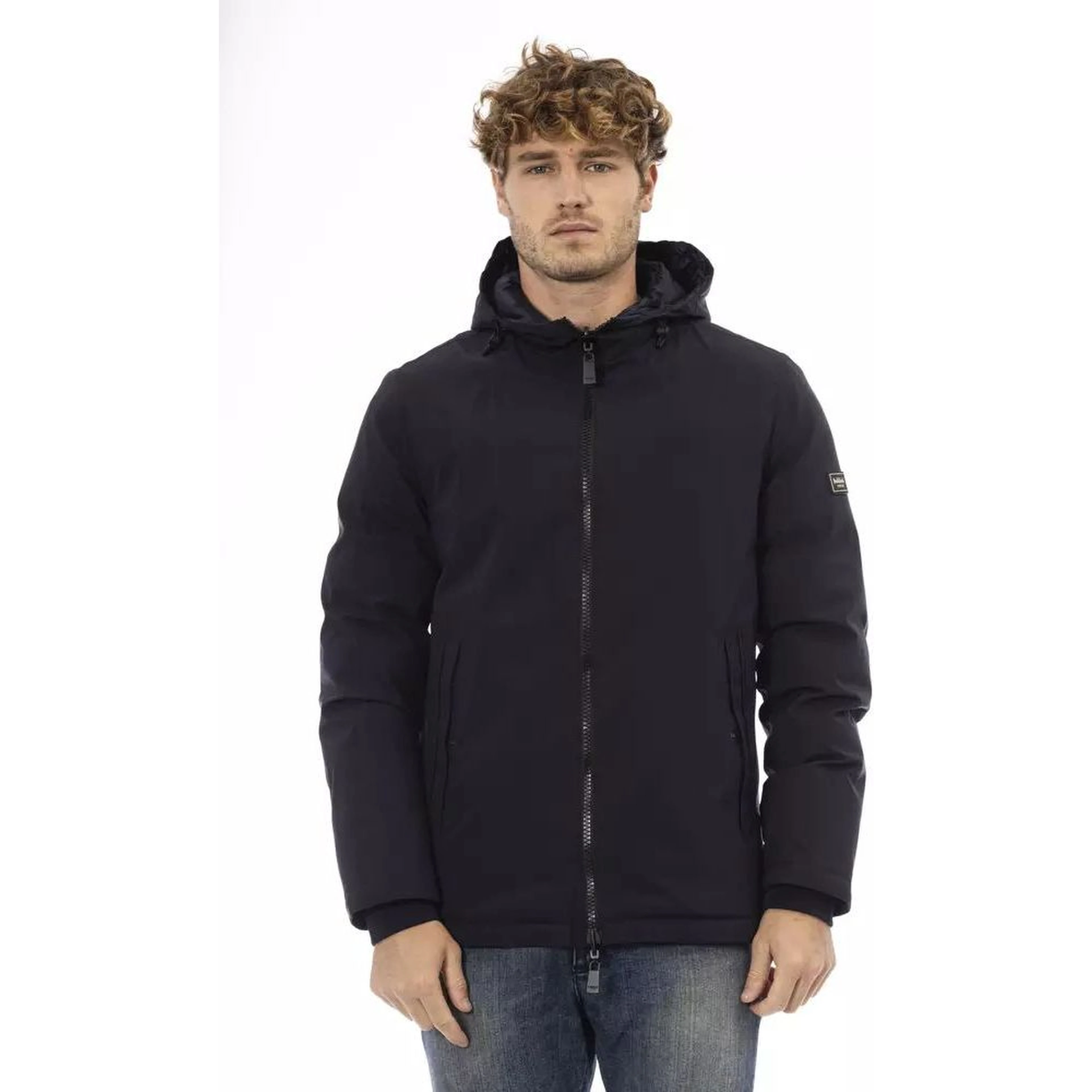 Blue Polyester Shell Jacket