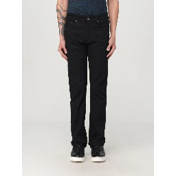Black Cotton Straight-Leg Jeans