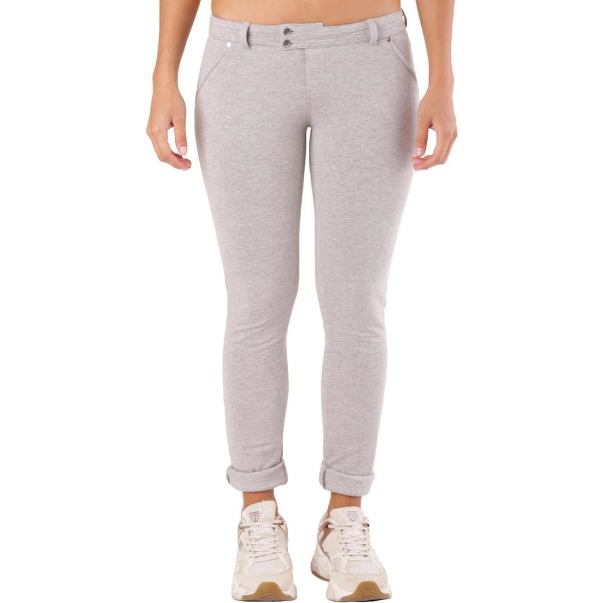 Gray Cotton Skinny Pants