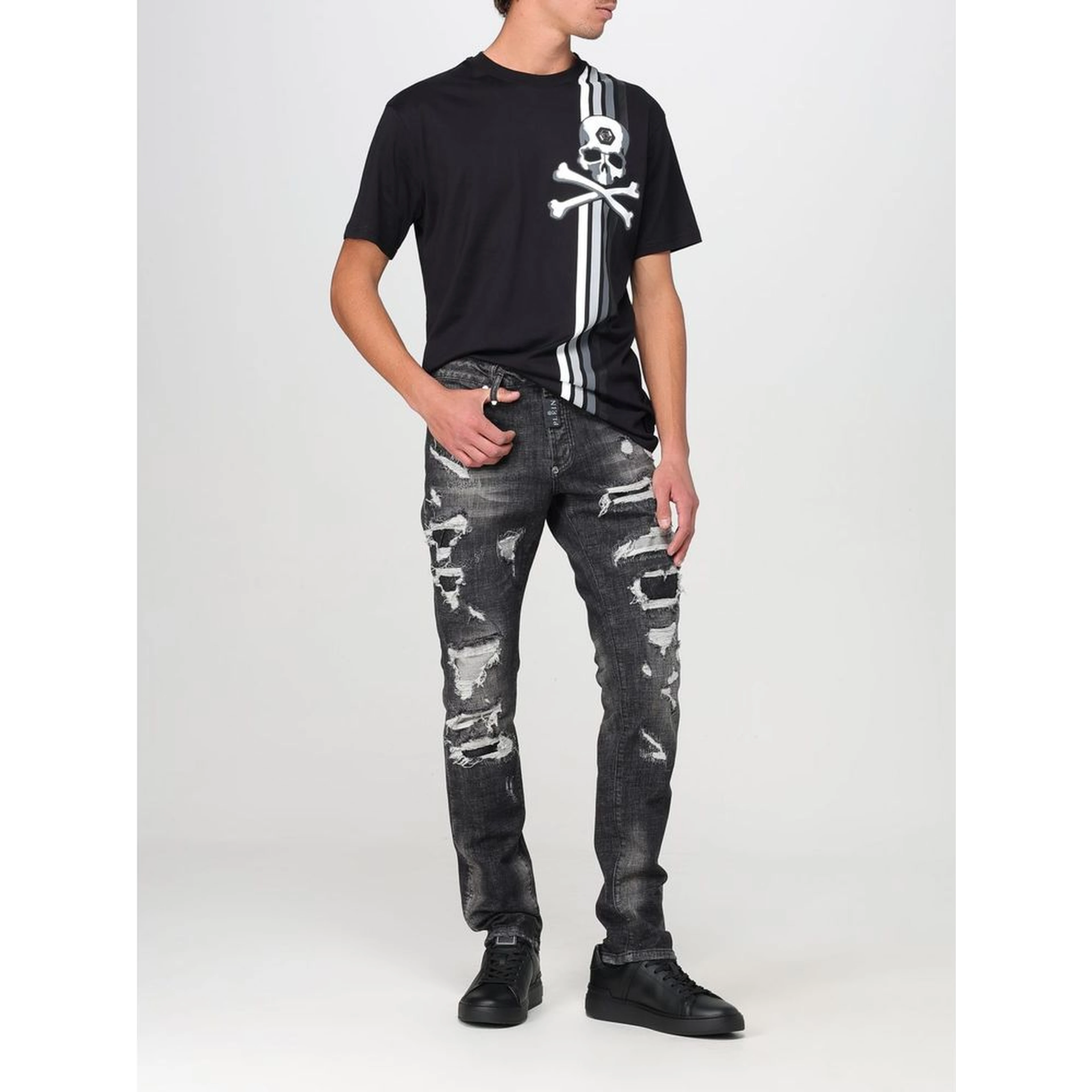 Gray Denim Slim Fit Jeans