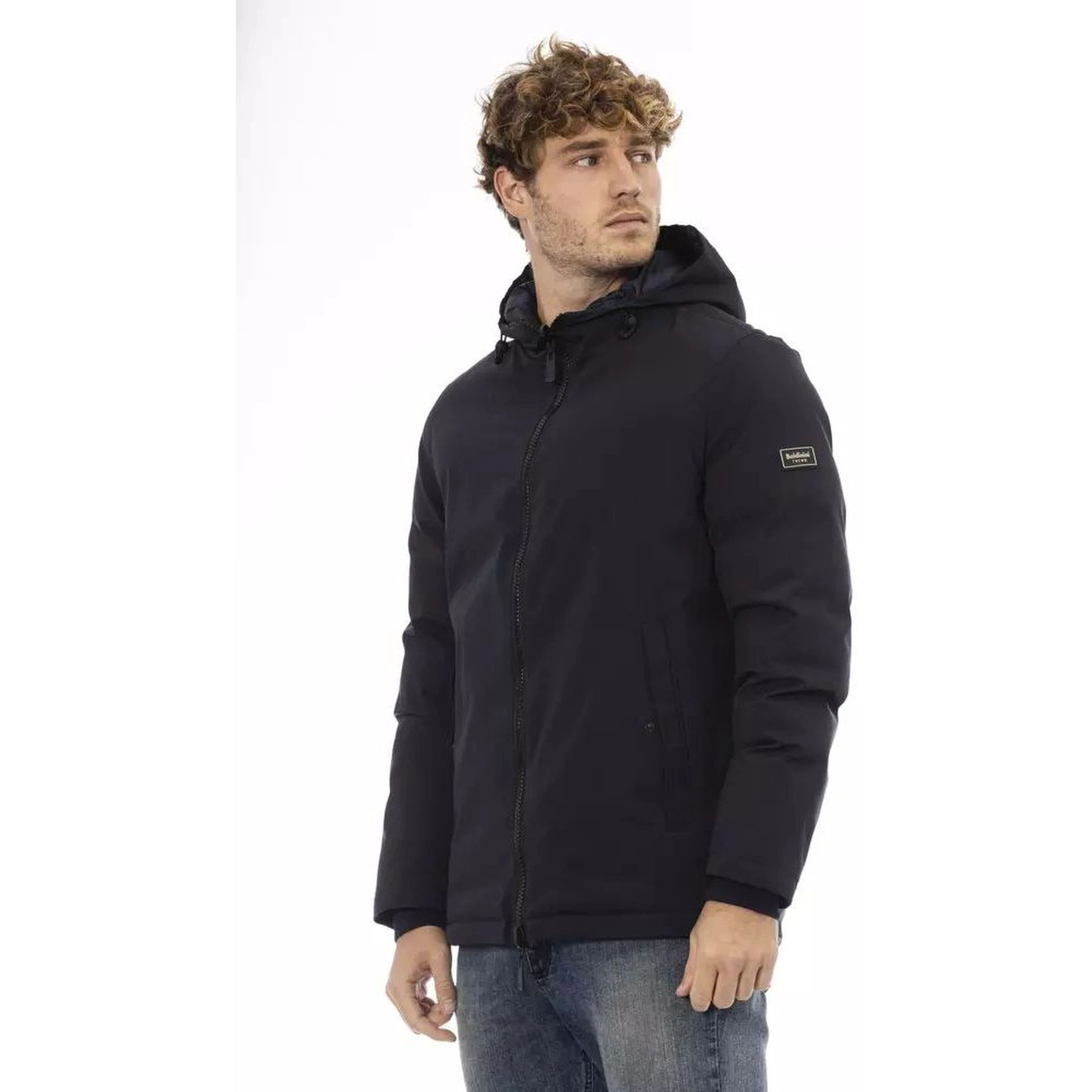 Blue Polyester Shell Jacket