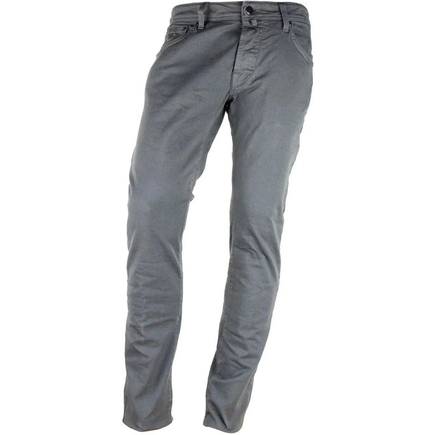 Gray Cotton Slim Fit Jeans