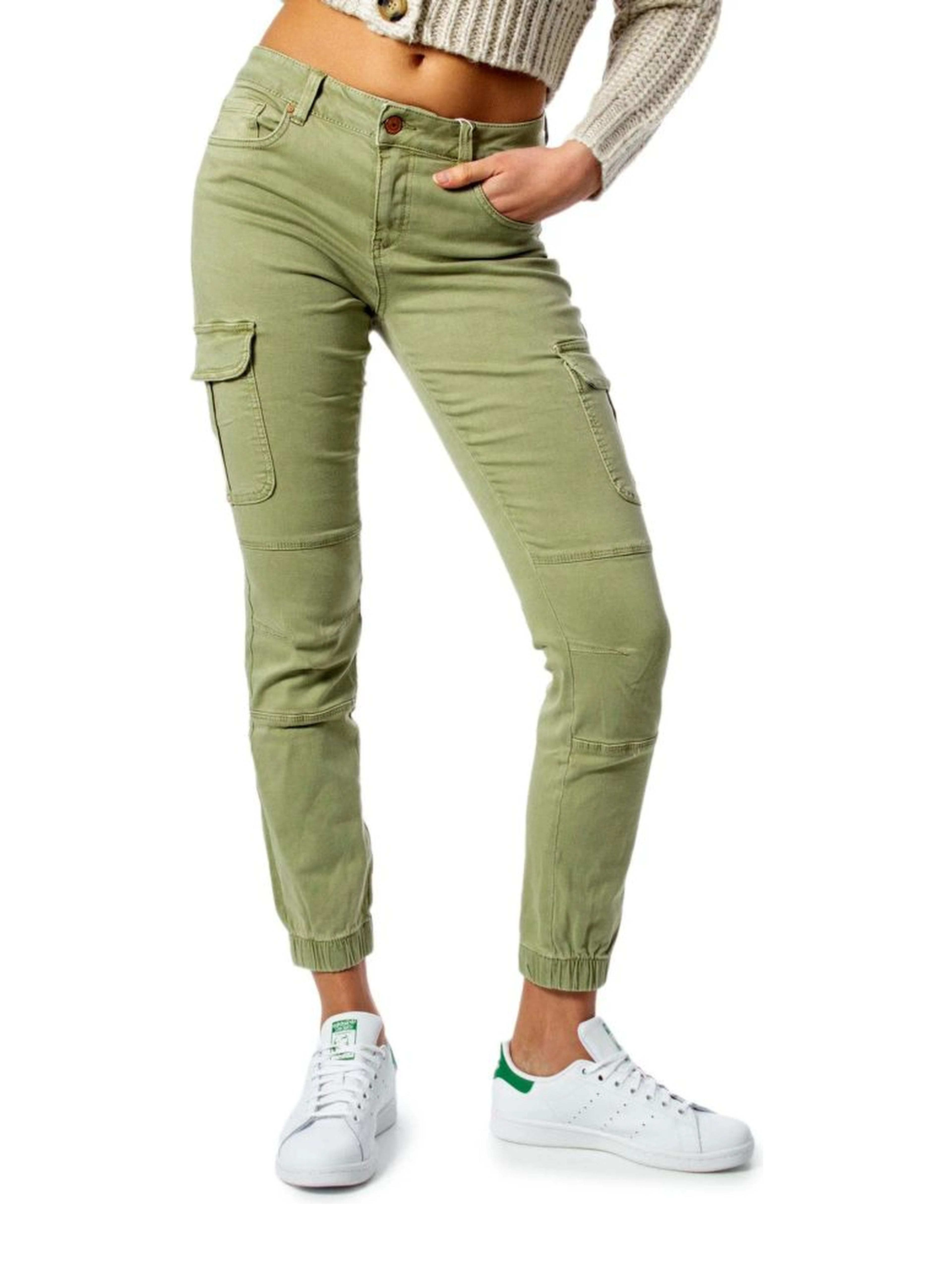 Bicolor Cotton Cargo Pants