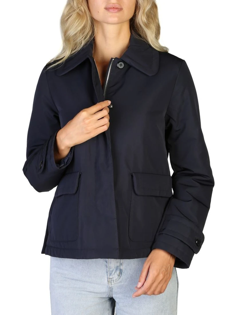 Blue Polyester Bomber