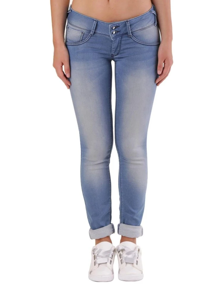 Blue Cotton Skinny Jeans