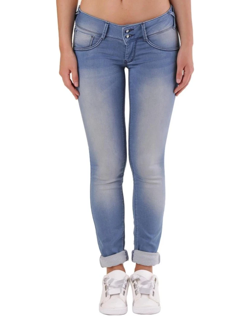 Blue Cotton Skinny Jeans
