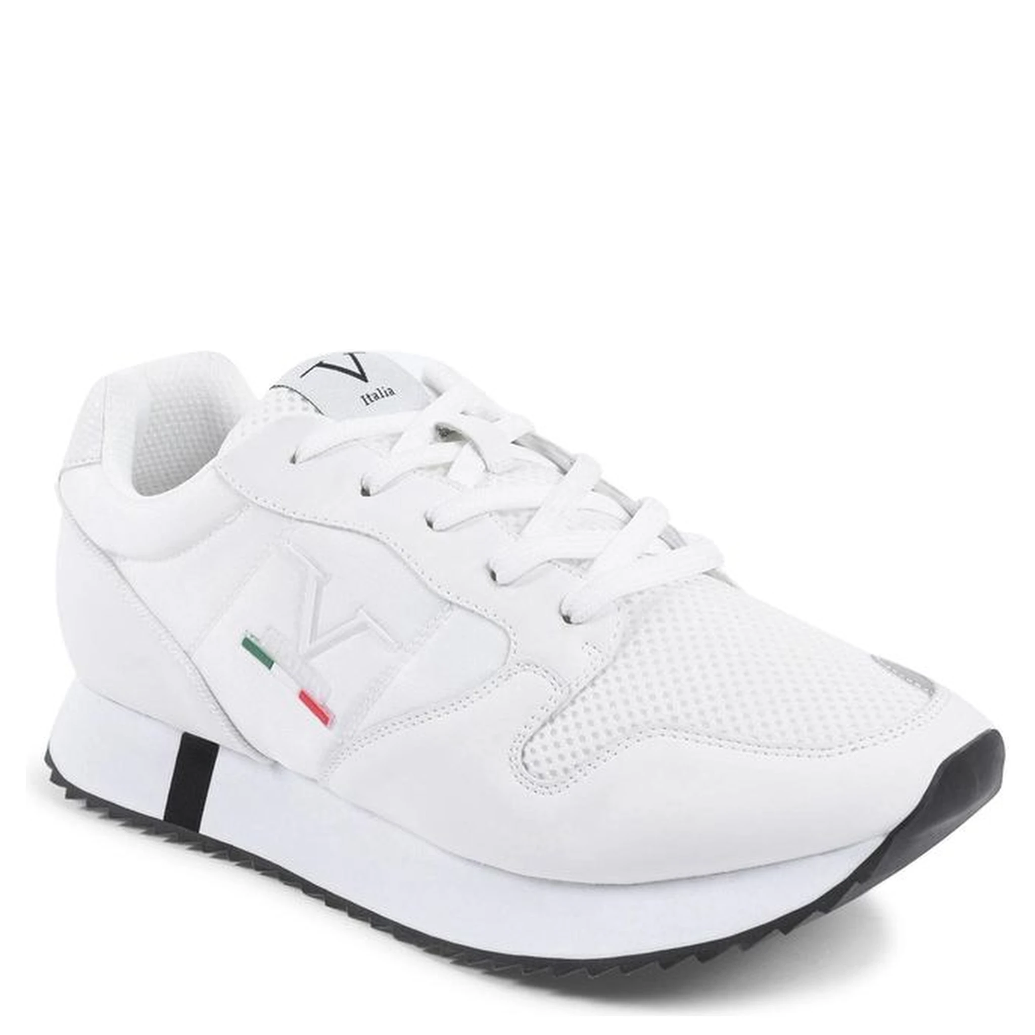 White Artificial Leather Athletic Sneakers