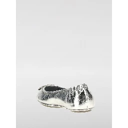 Silver Leather Ballet Flats