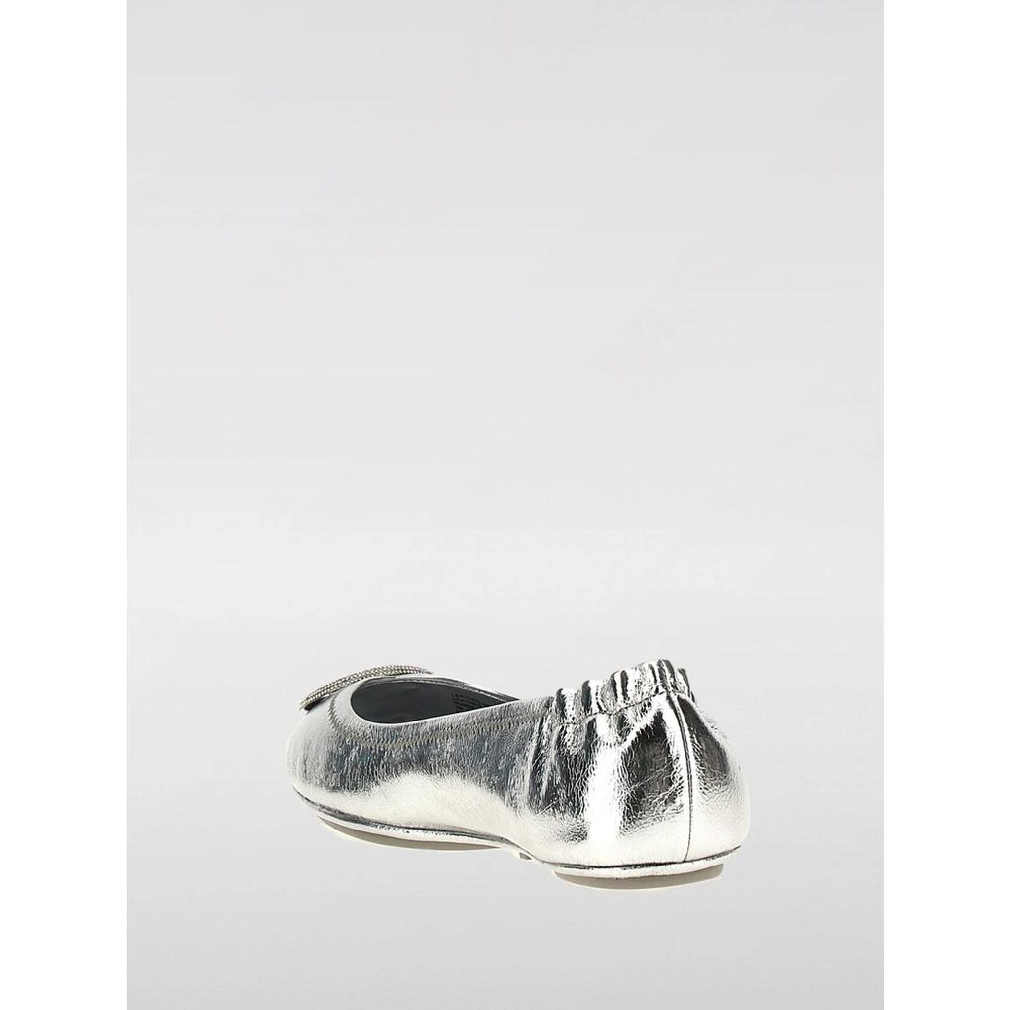 Silver Leather Ballet Flats