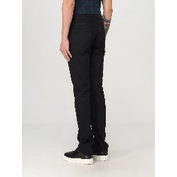 Black Cotton Straight-Leg Jeans