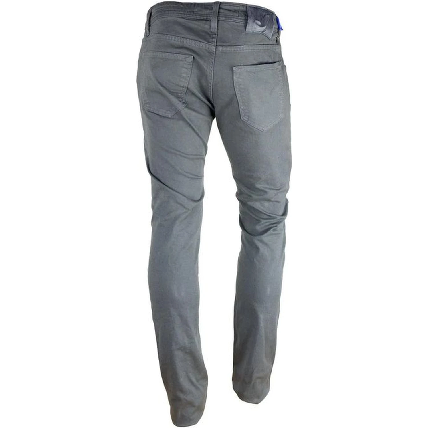 Gray Cotton Slim Fit Jeans