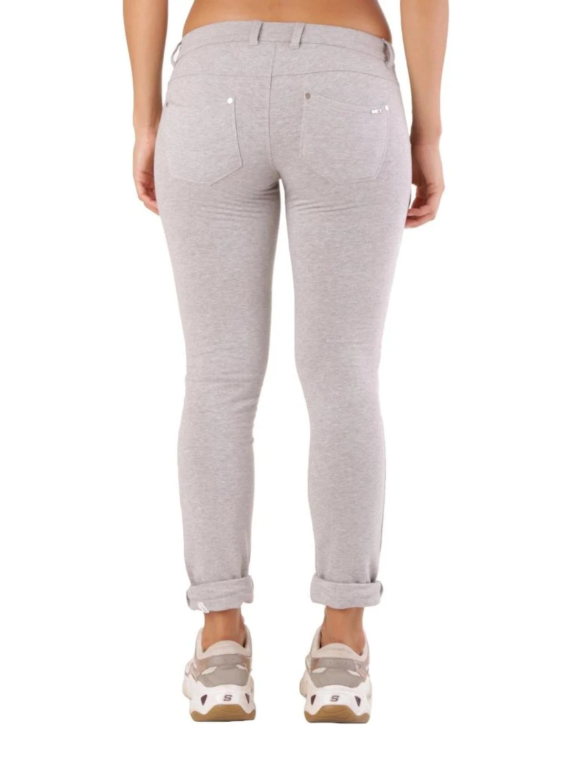 Gray Cotton Skinny Pants