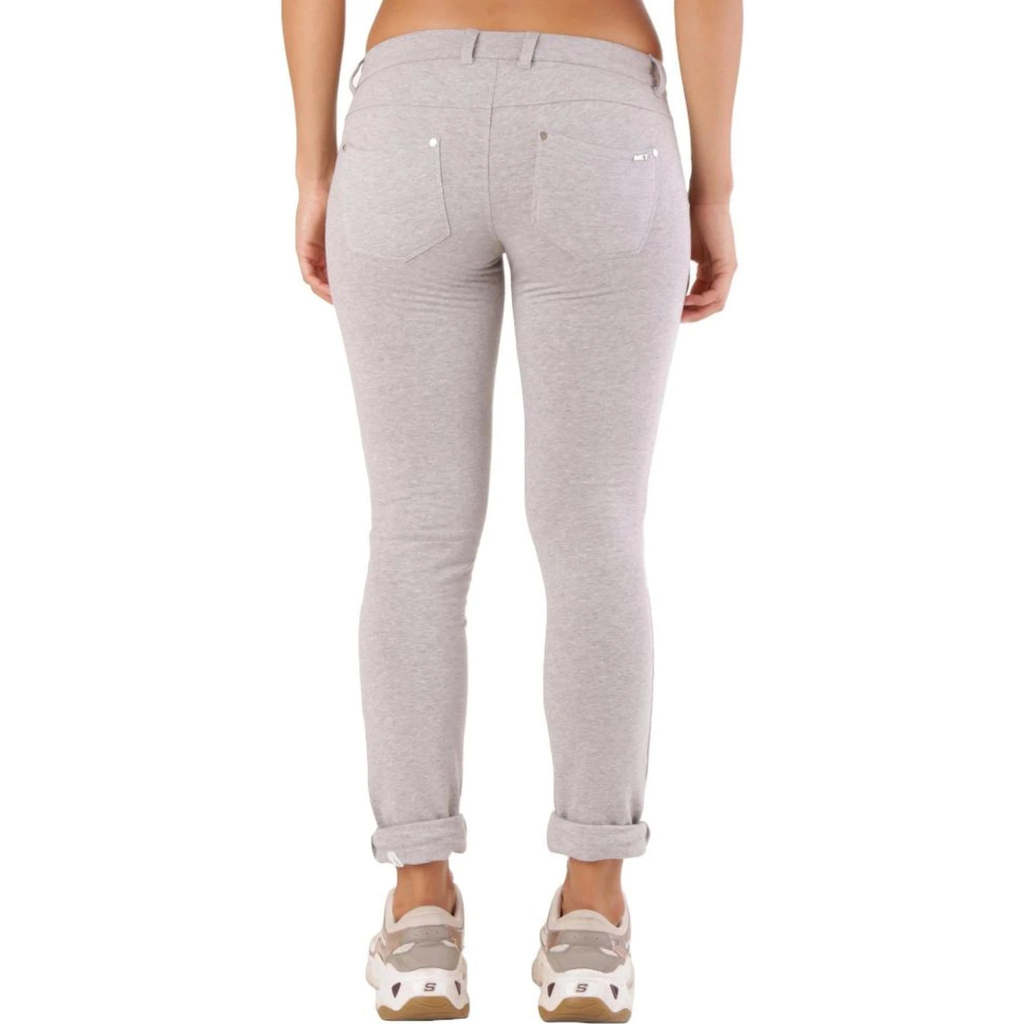 Gray Cotton Skinny Pants