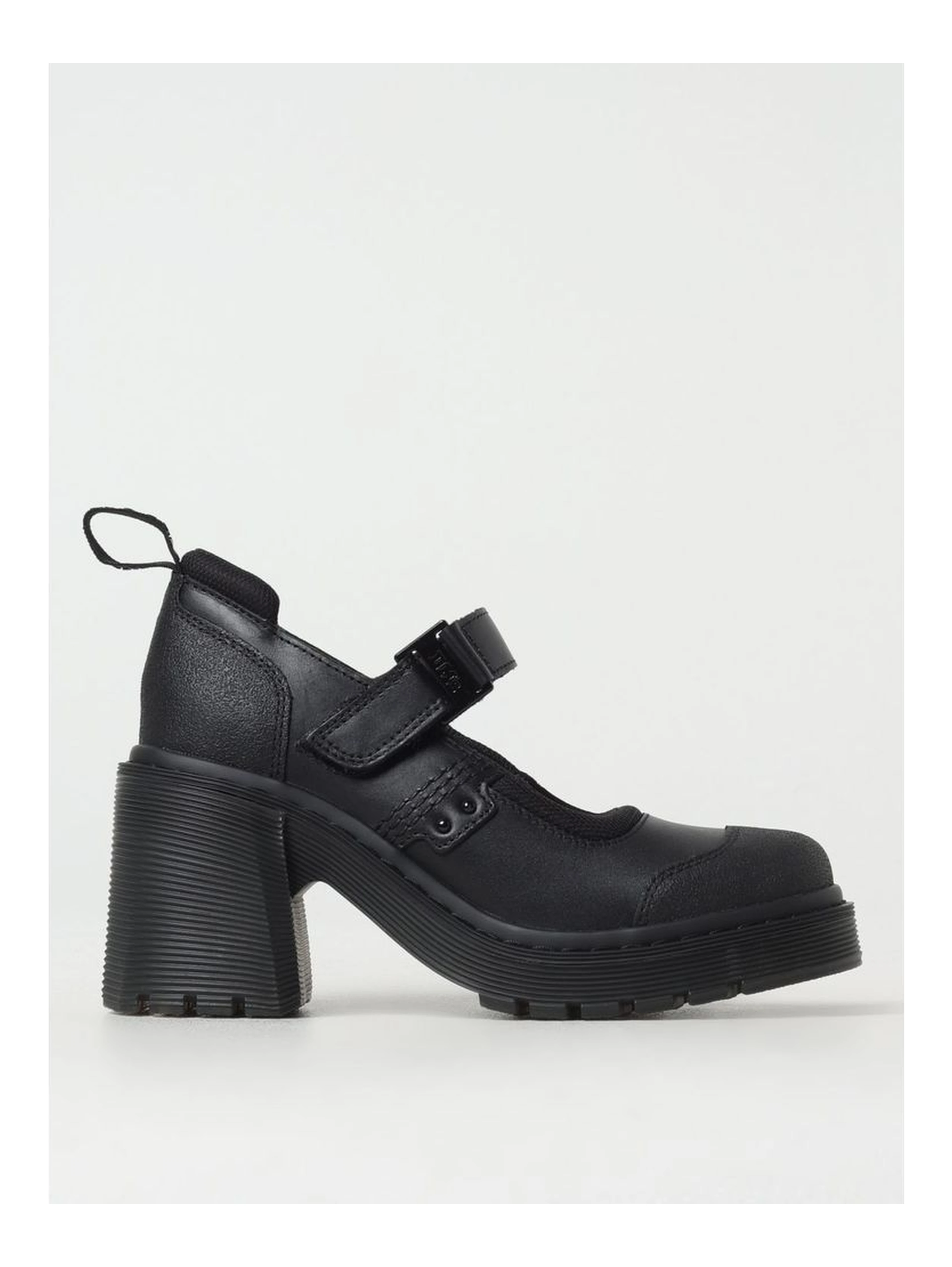 Black Leather Platform Pumps
