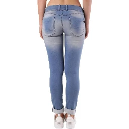 Blue Cotton Skinny Jeans