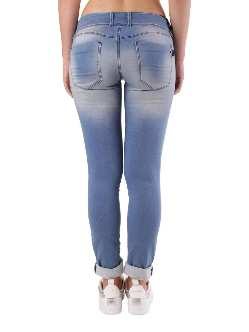 Blue Cotton Skinny Jeans