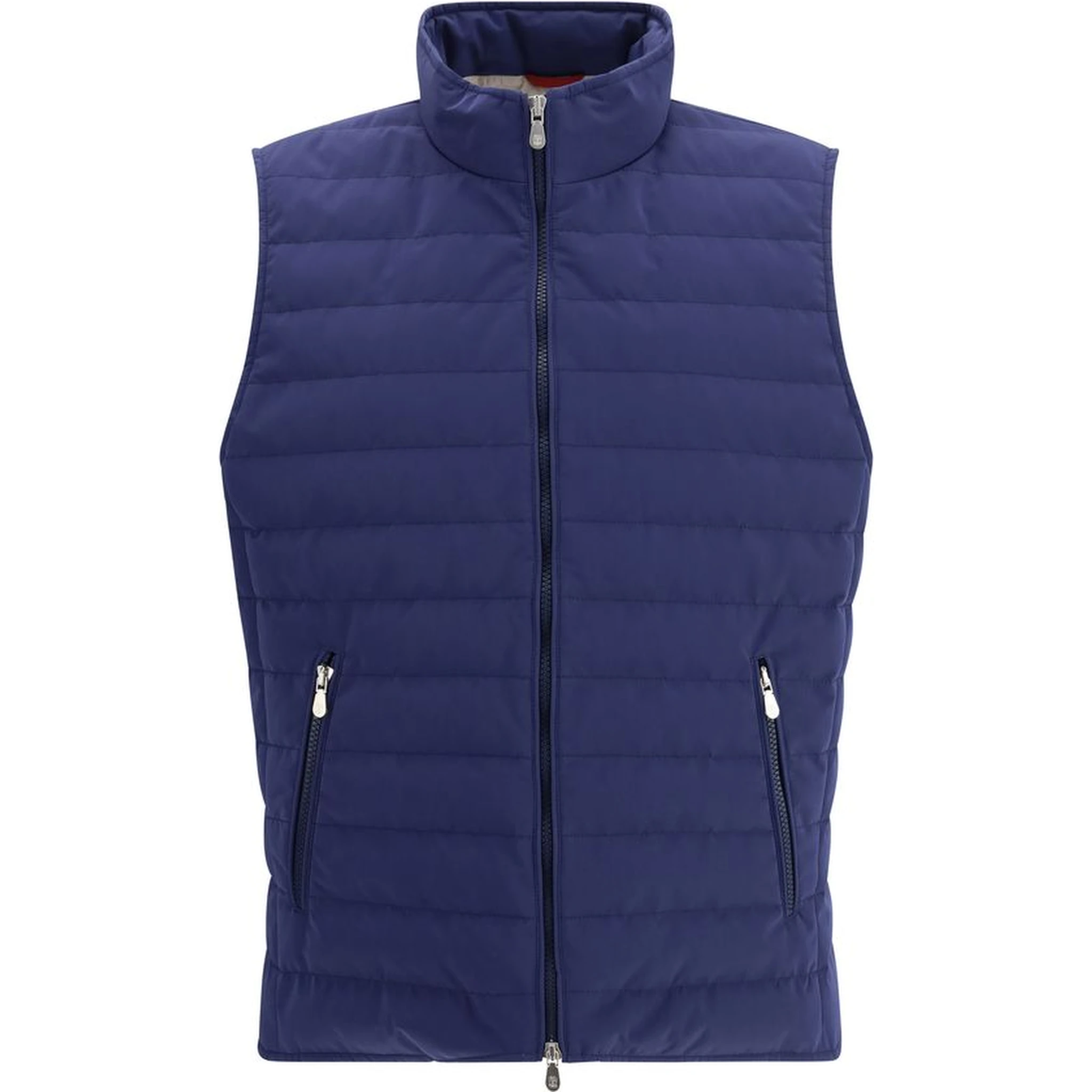 Blue Polyester Sleveless Jacket