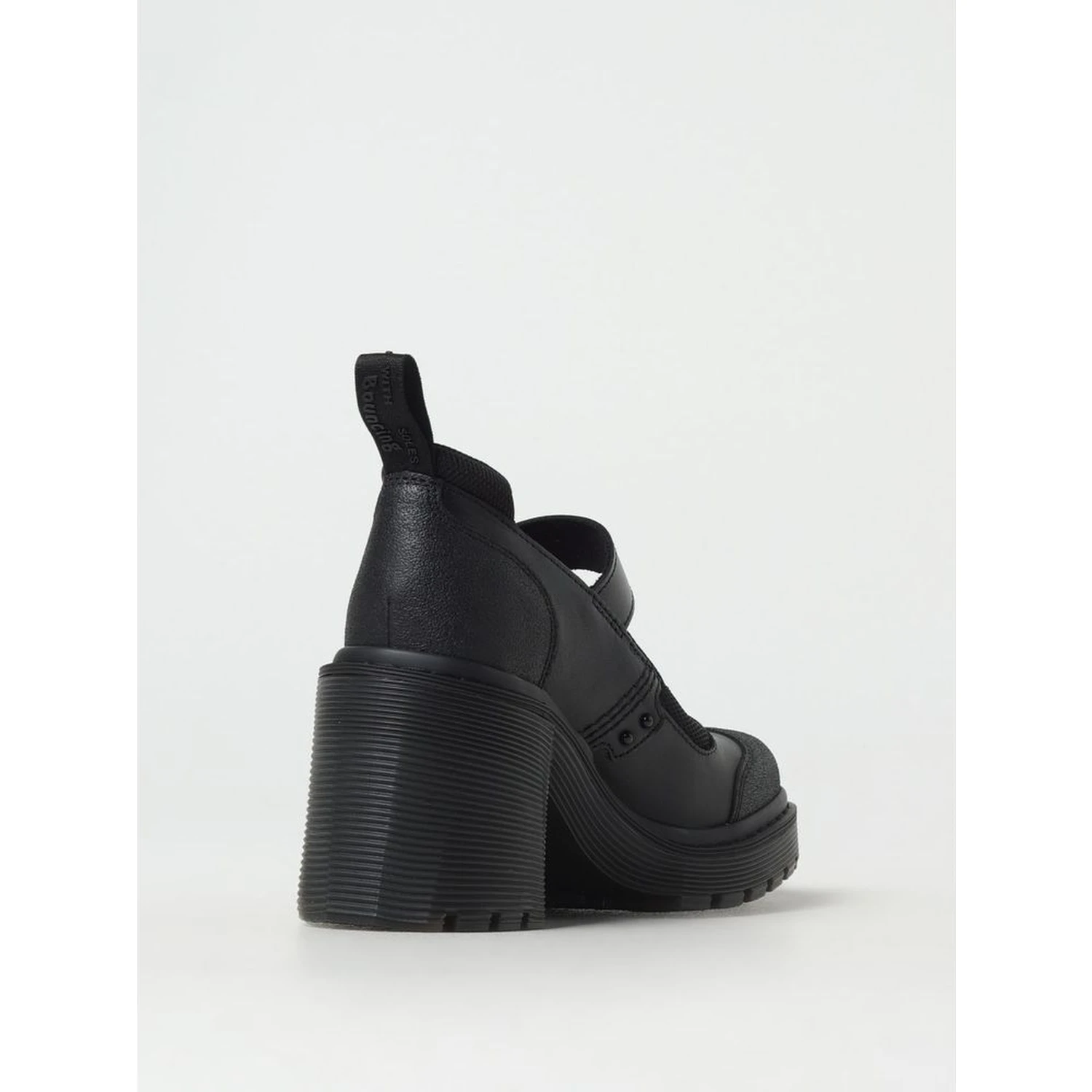 Black Leather Platform Pumps