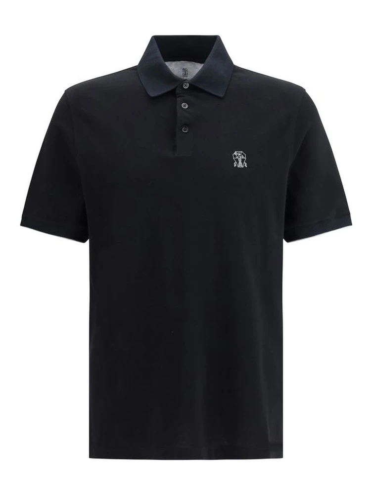 Black Cotton Polo Shirt