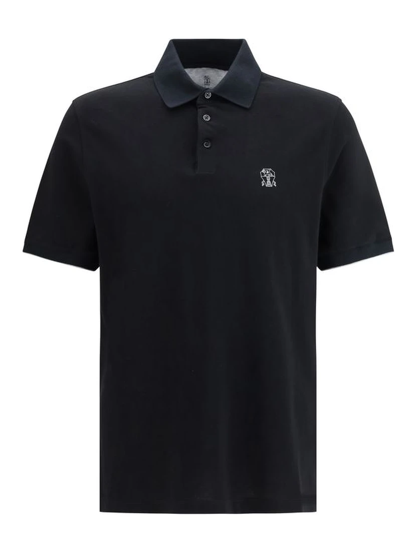 Black Cotton Polo Shirt