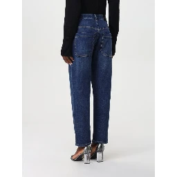 Blue Denim Straight-Leg Jeans