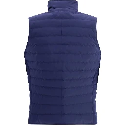 Blue Polyester Sleveless Jacket