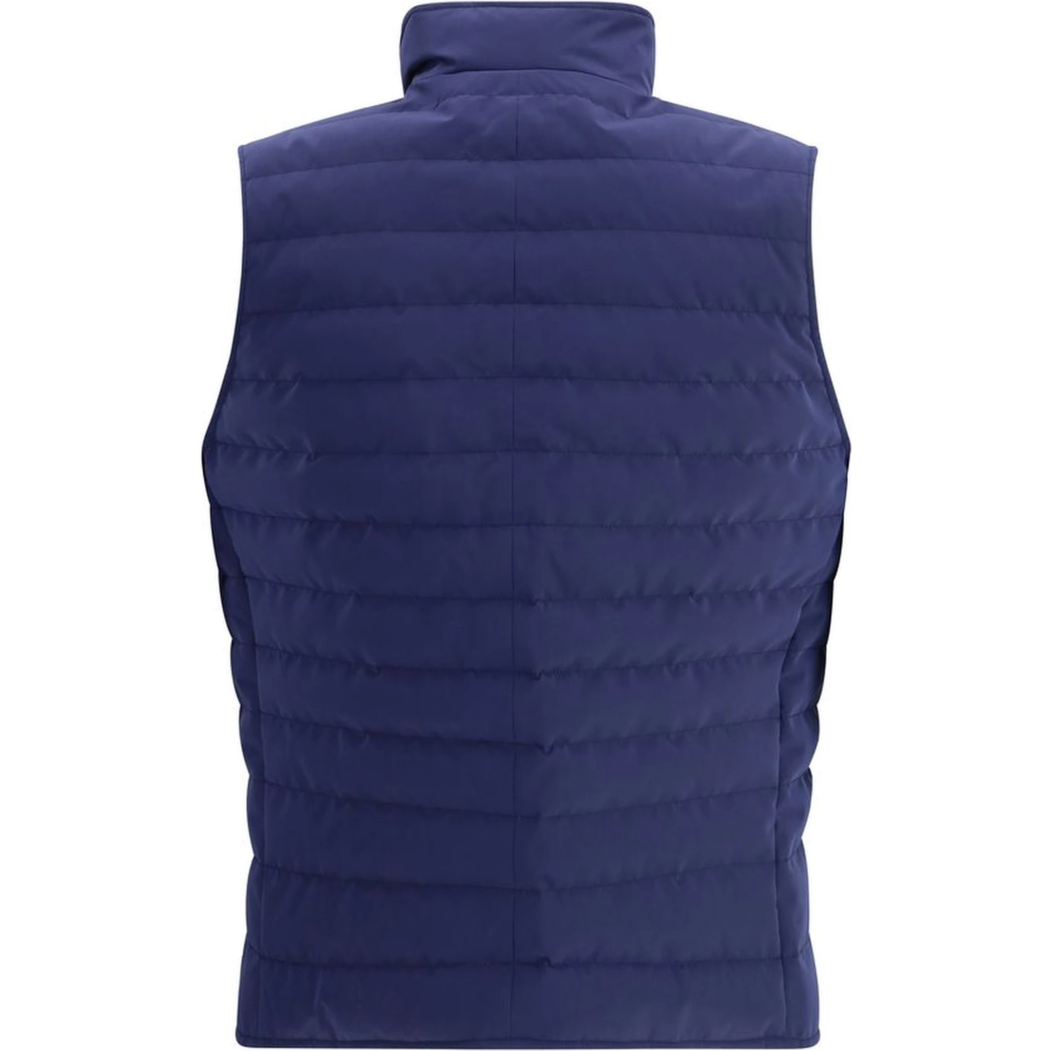 Blue Polyester Sleveless Jacket