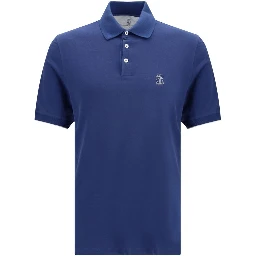 Blue Cotton Polo Shirt