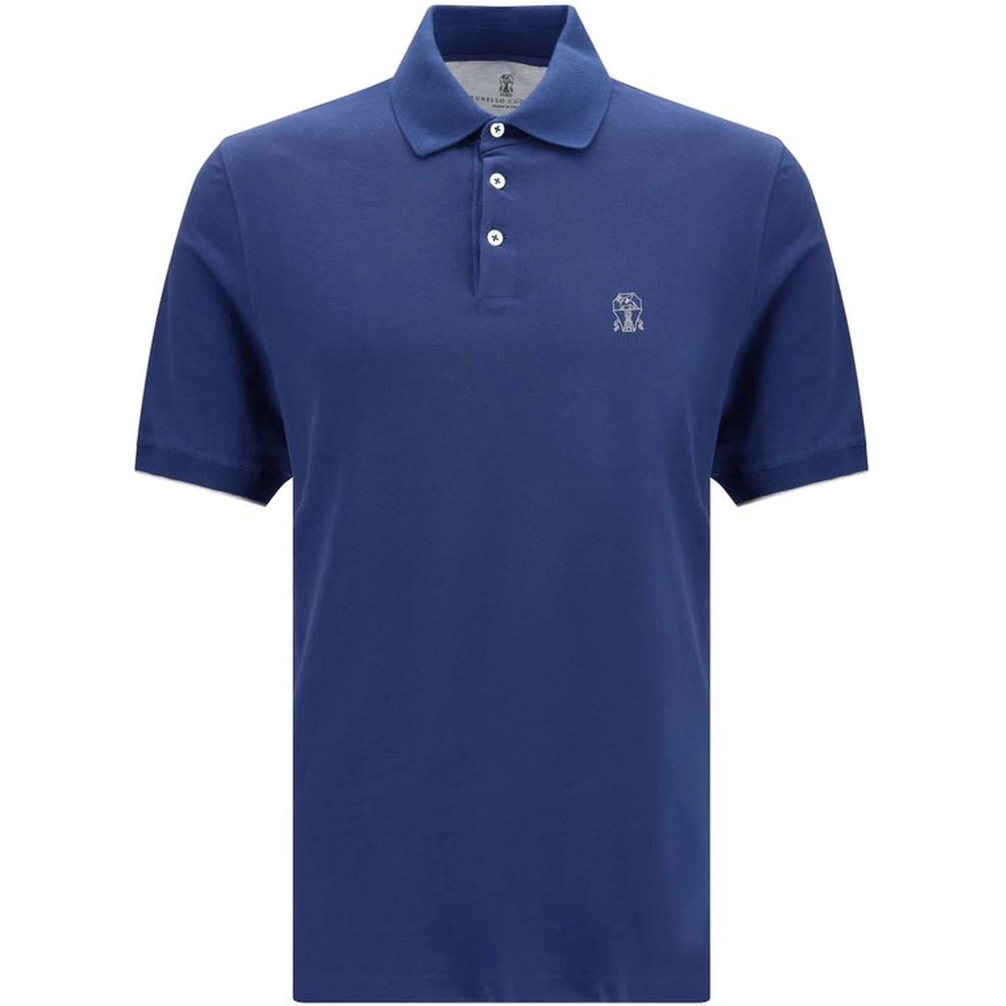 Blue Cotton Polo Shirt
