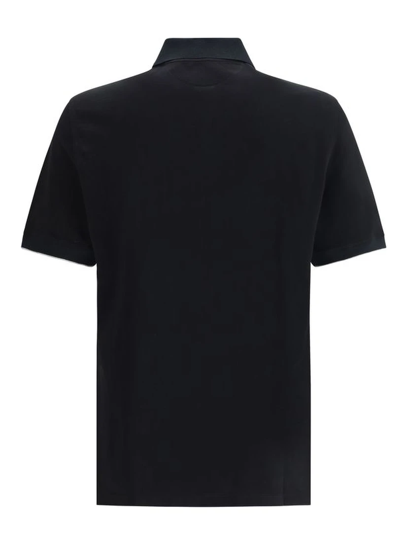 Black Cotton Polo Shirt