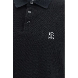 Black Cotton Polo Shirt