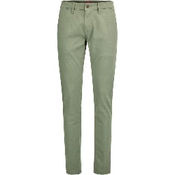Green Cotton Casual Pants