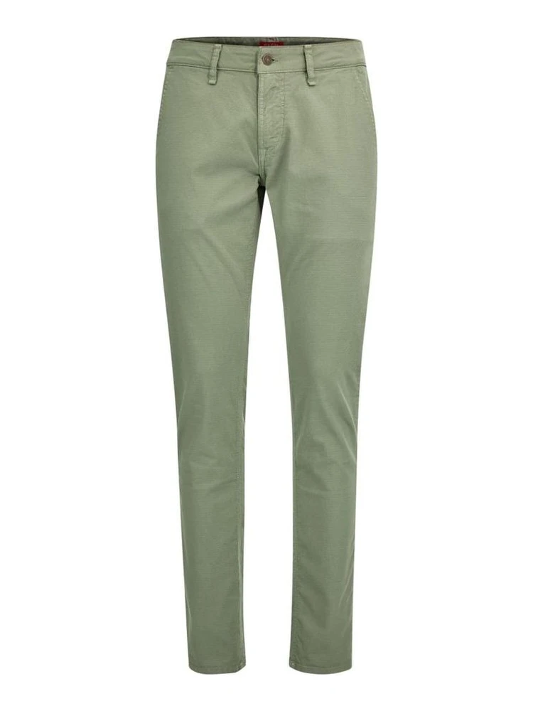 Green Cotton Casual Pants