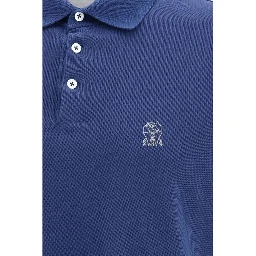 Blue Cotton Polo Shirt