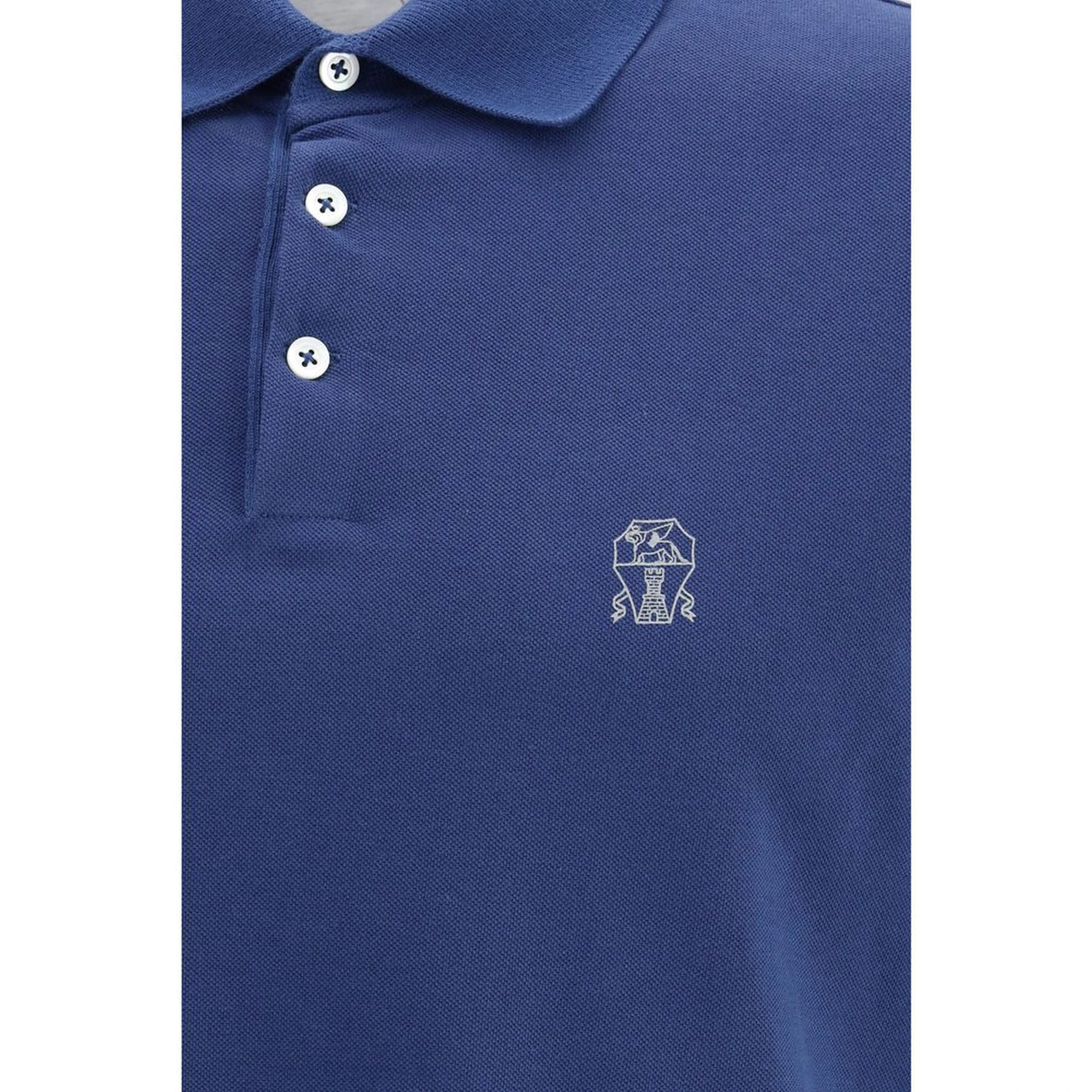 Blue Cotton Polo Shirt