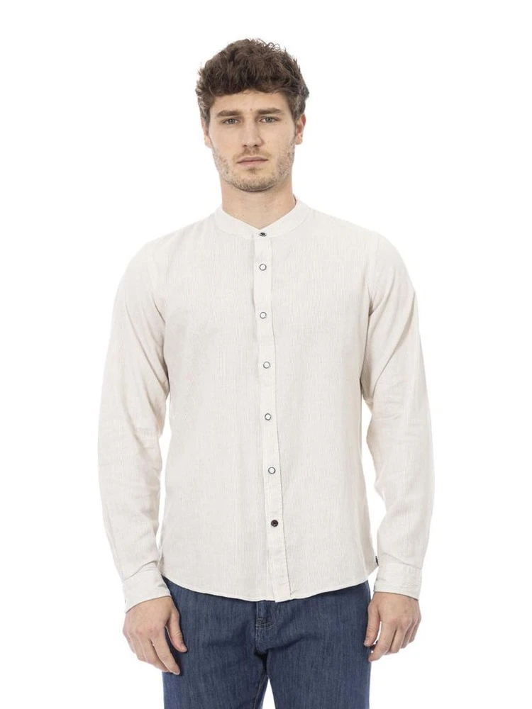 White Rayon Long Sleeve T-Shirt