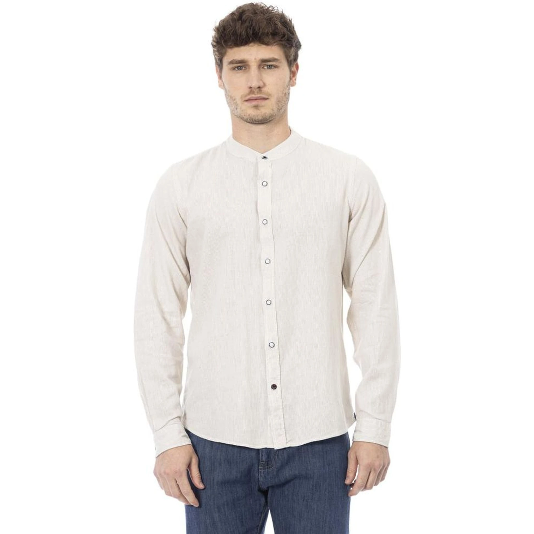 White Rayon Long Sleeve T-Shirt