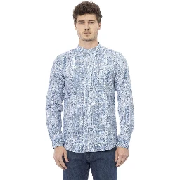 Blue Cotton Long Sleeve T-Shirt