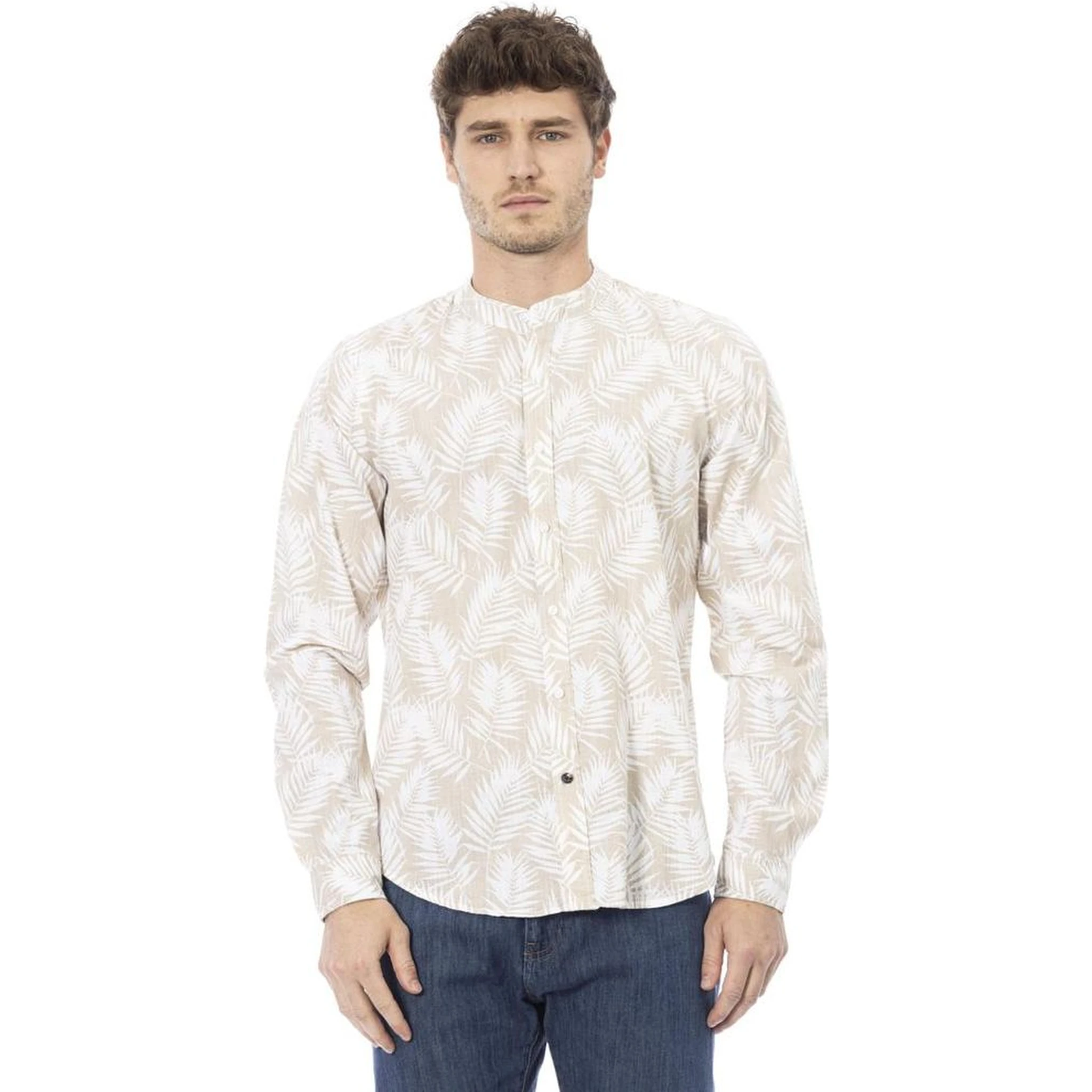 Cream Cotton Long Sleeve T-Shirt
